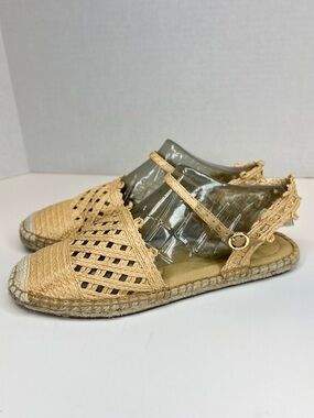 Talbots Womens Cap Toe Woven Espradille Ankle Strap Sandals Sz 8 New W/O Box